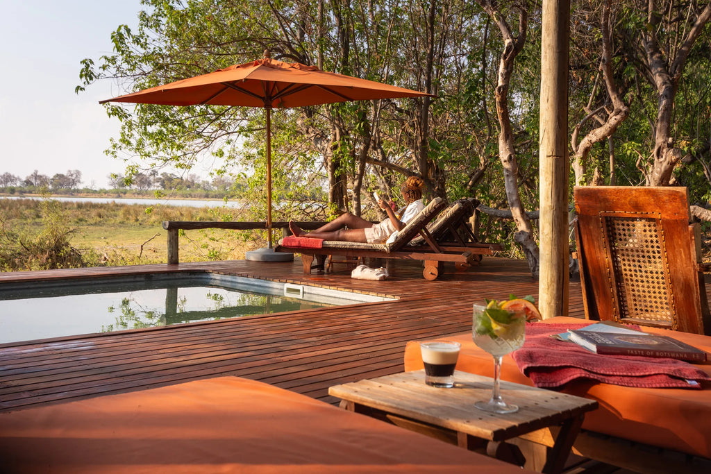Amber River Camp Pool at Amber River Camp, Okavango Delta, Botswana.