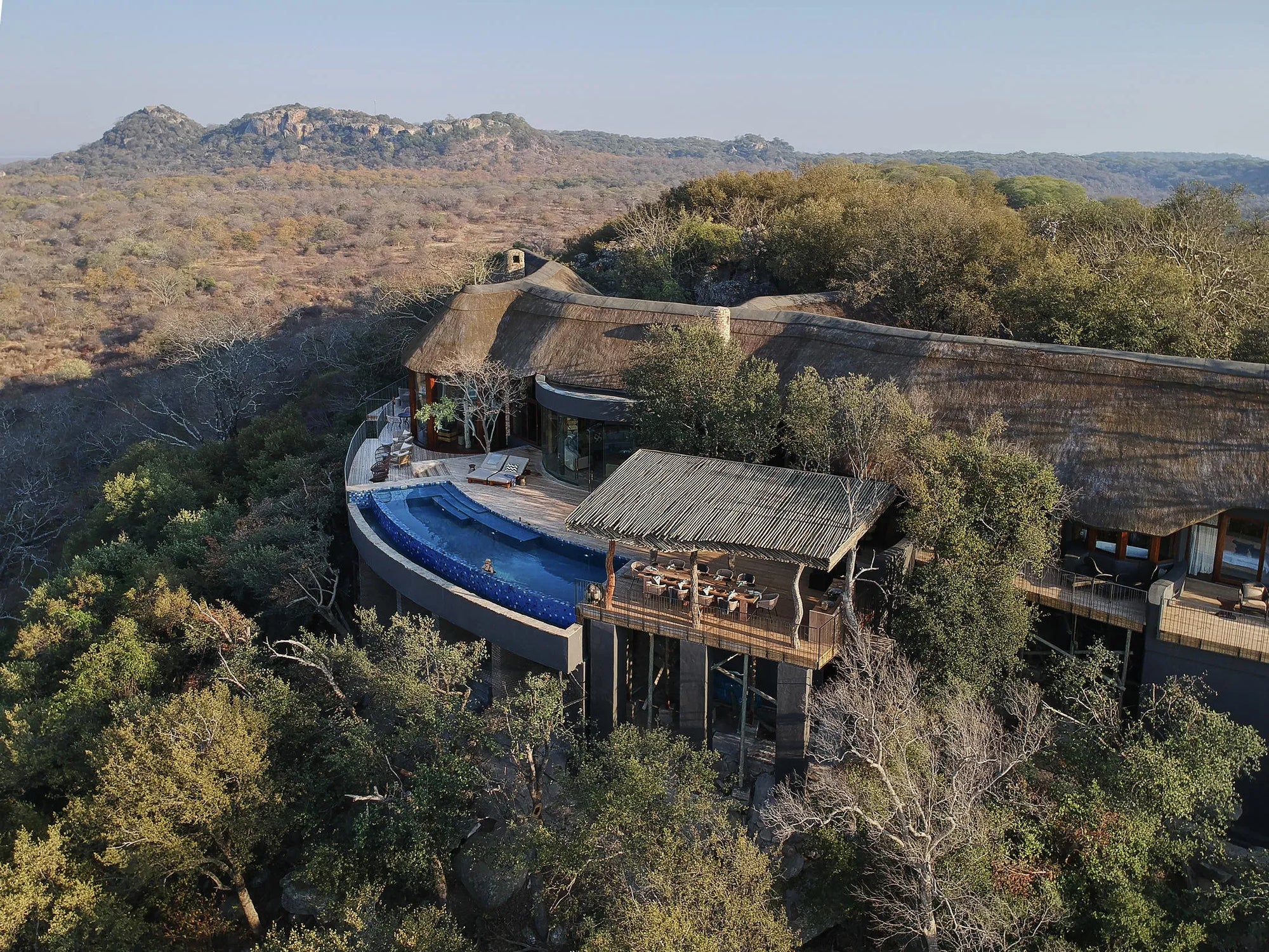 Singita Malilangwe House at Singita Malilangwe House, Malilangwe Wildlife Reserve, Zimbabwe.