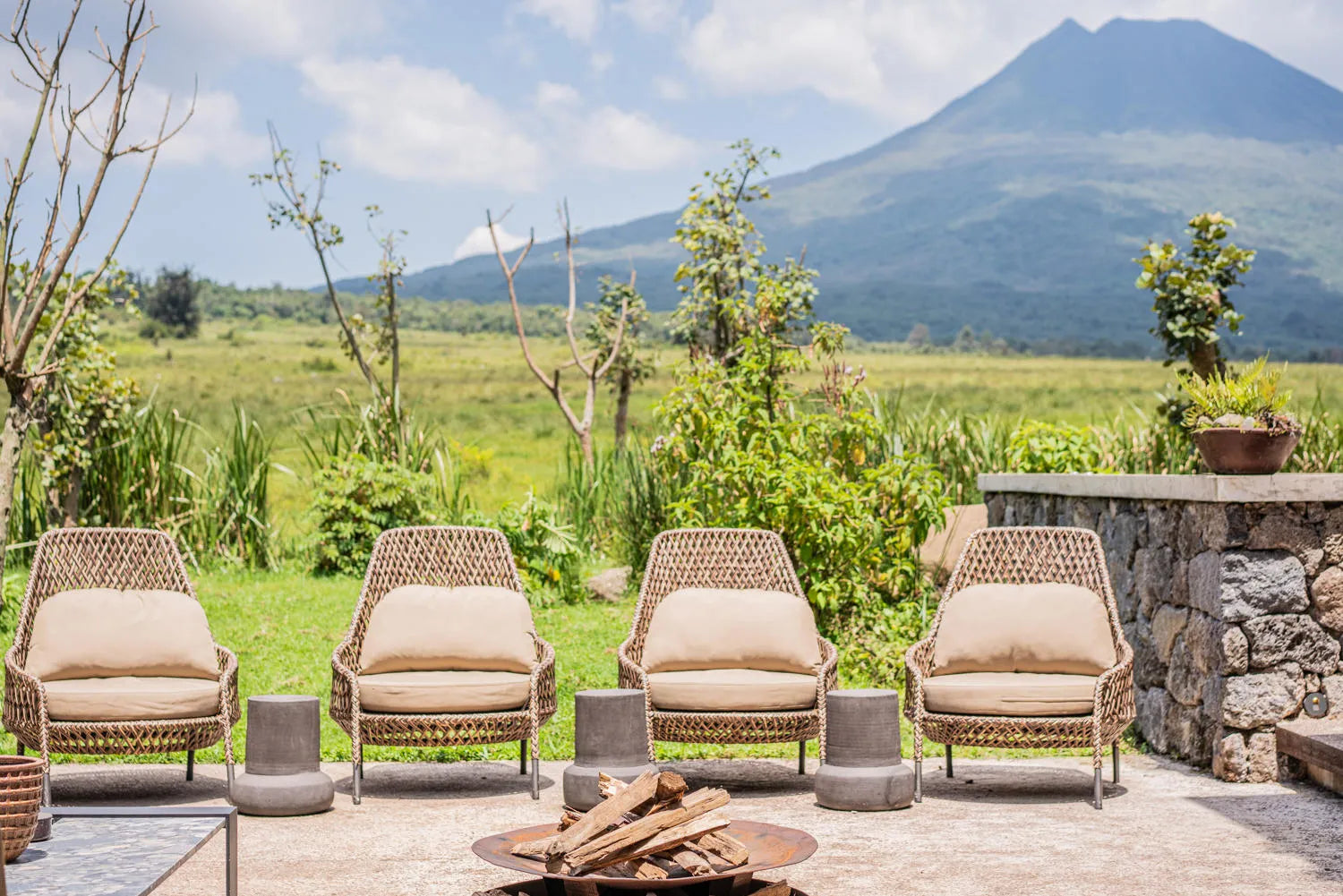 Singita Volcanoes National Park - Exterior of Lodge at Singita Kataza House, Volcanoes National Park, Rwanda.