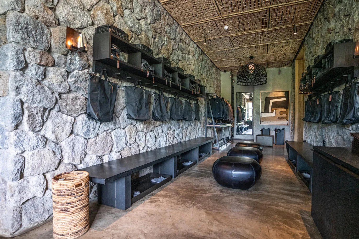 Singita Volcanoes National Park - Gear Room at Singita Kataza House, Volcanoes National Park, Rwanda.