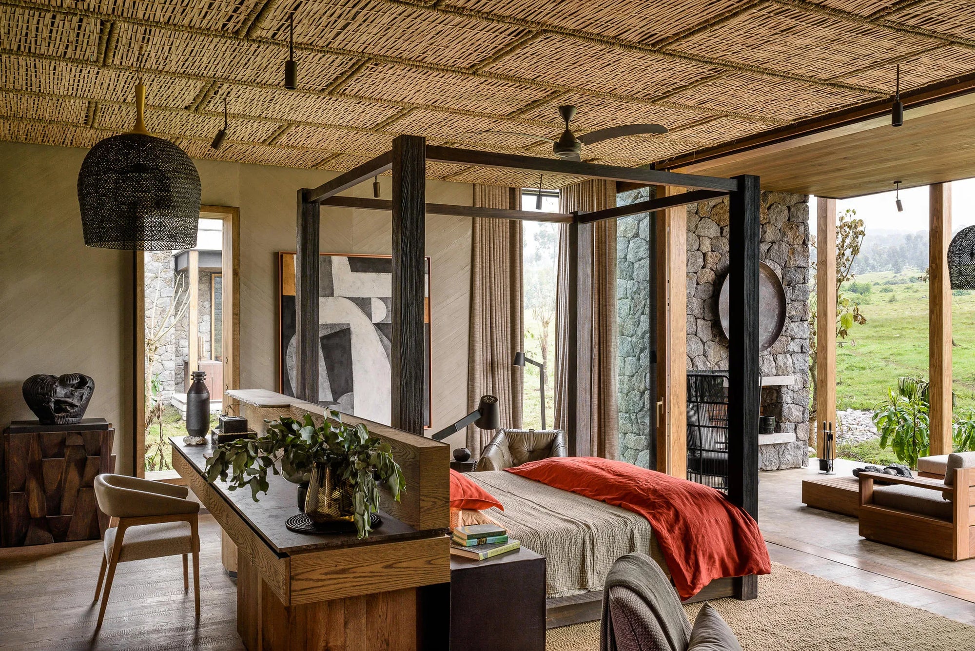Singita Kataza House - Suite at Singita Kataza House, Volcanoes National Park, Rwanda.