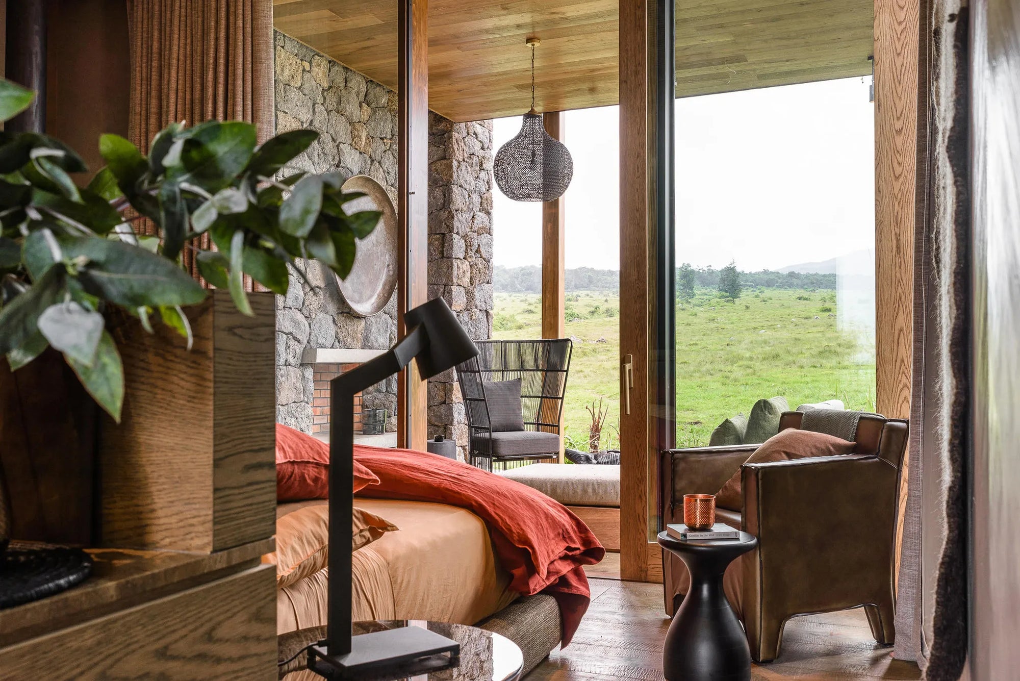 Singita Kataza House - Suite with a view at Singita Kataza House, Volcanoes National Park, Rwanda.