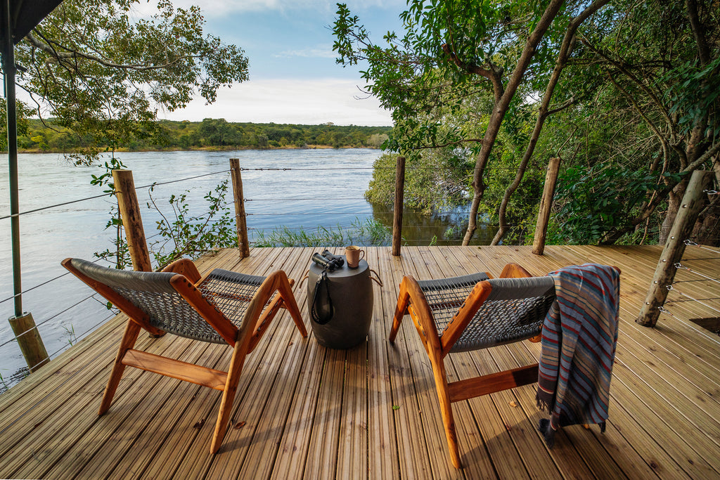 River deck tent view