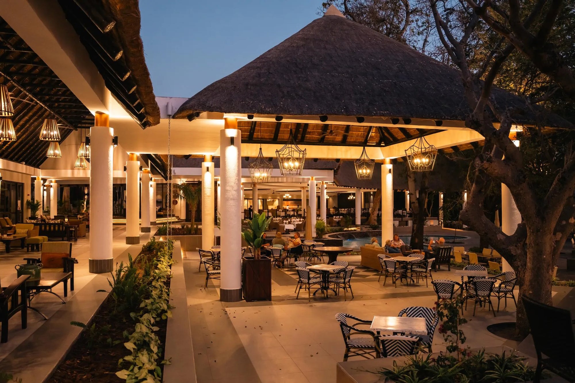 The Pavillion at The Chobe Safari Lodge, Kasane, Botswana.