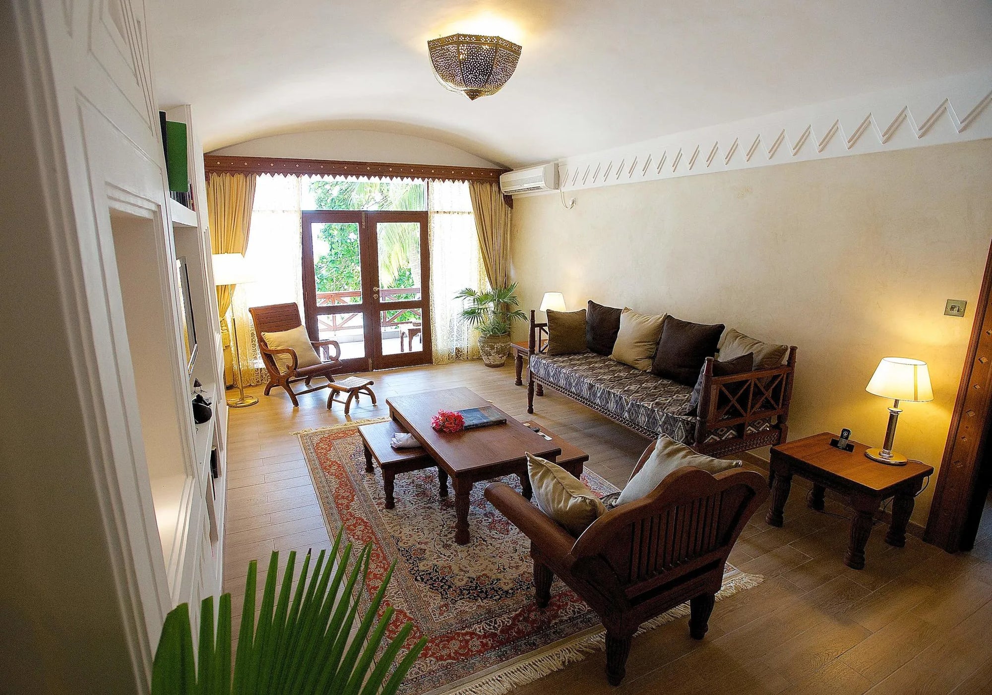 Royal Suite Living Room at Severin Sea Lodge, Bamburi, Kenya.