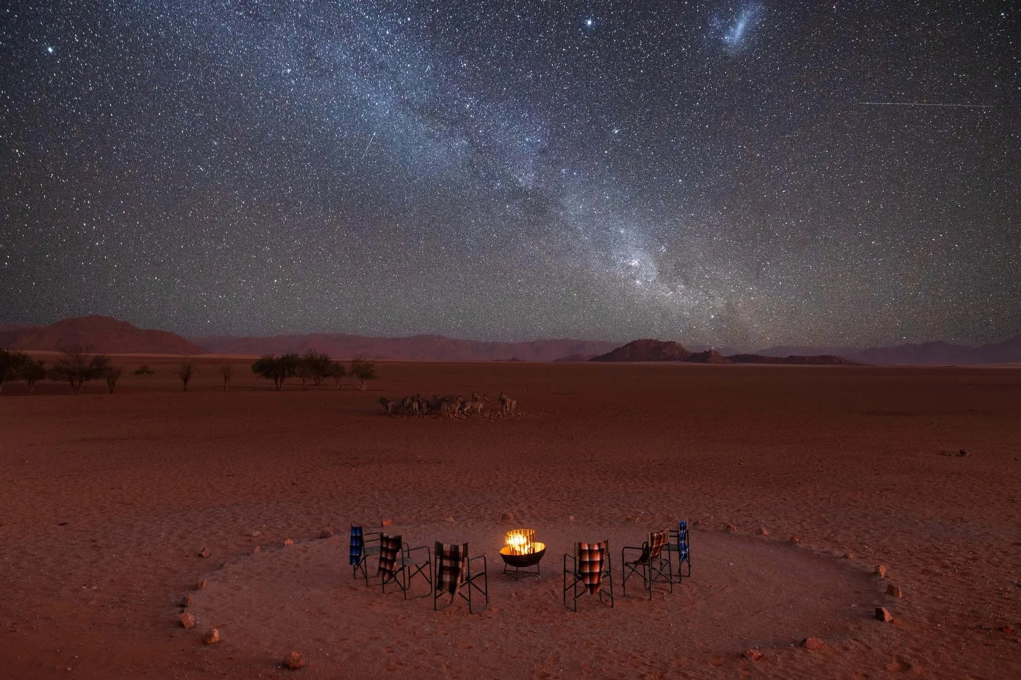 Fire Pit at Kwessi Dunes, NamibRand Nature Reserve, Namibia.