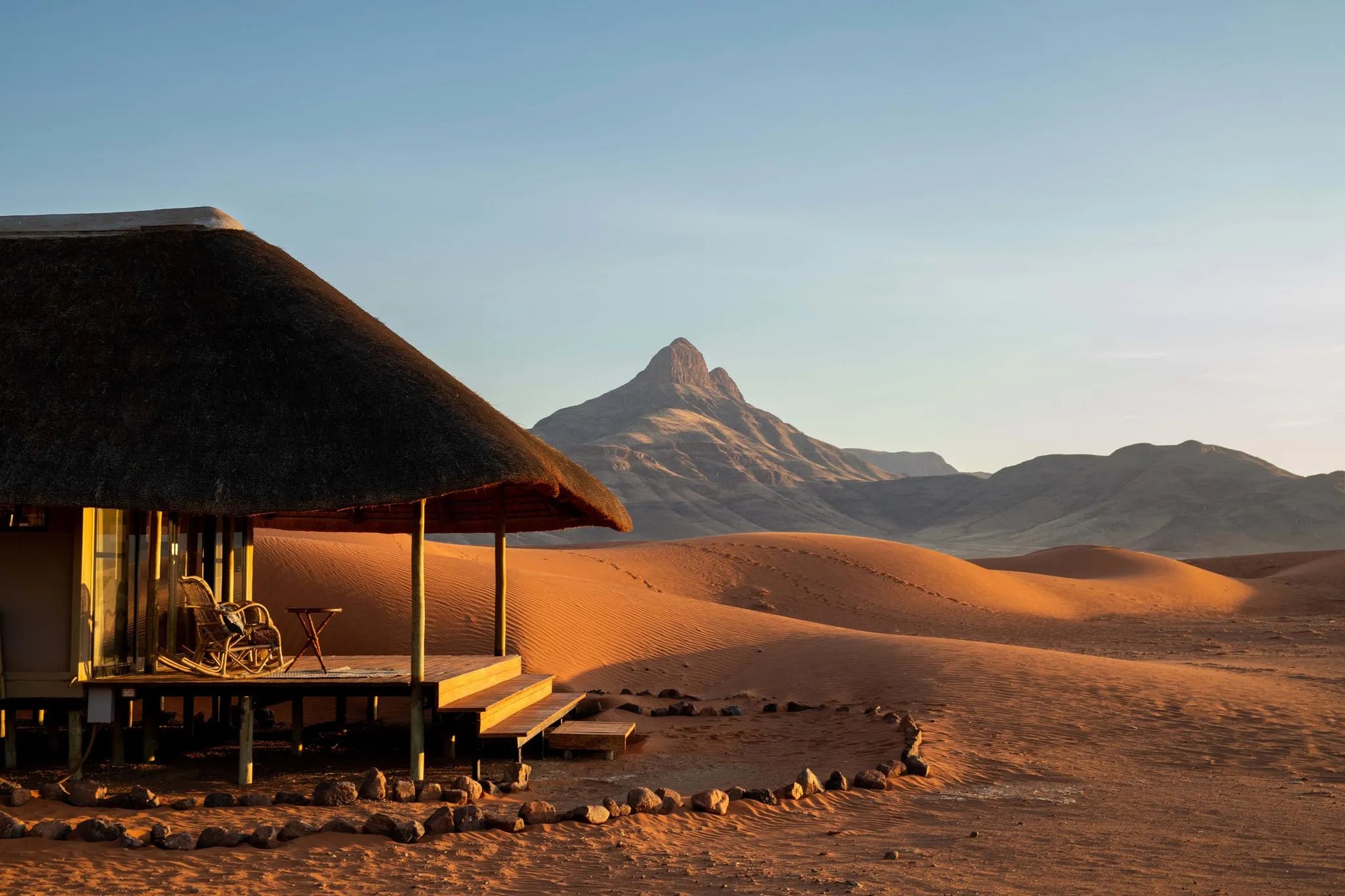 Guest Tent Exterior at Kwessi Dunes, NamibRand Nature Reserve, Namibia.