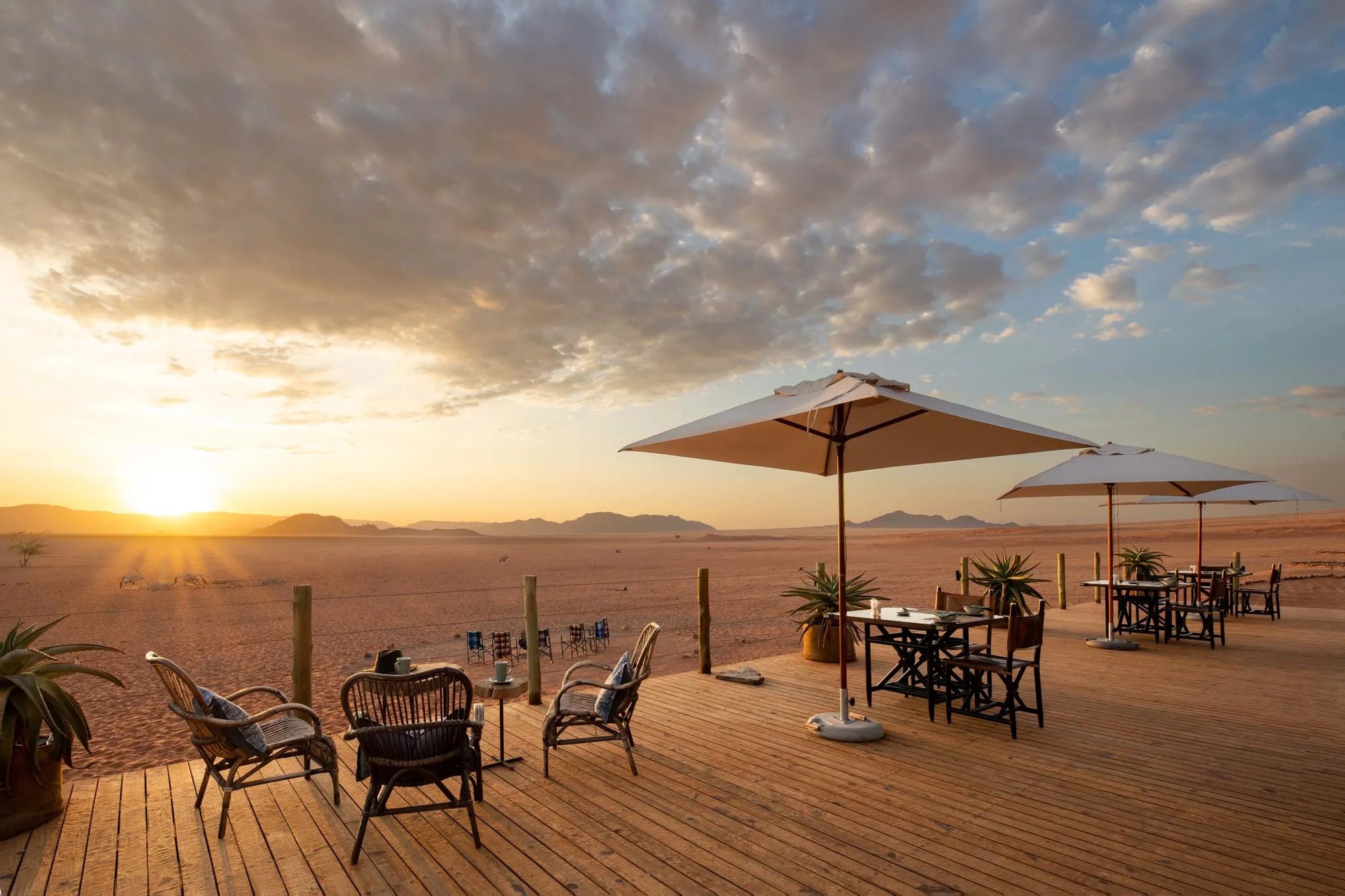 Viewing Deck at Kwessi Dunes, NamibRand Nature Reserve, Namibia.