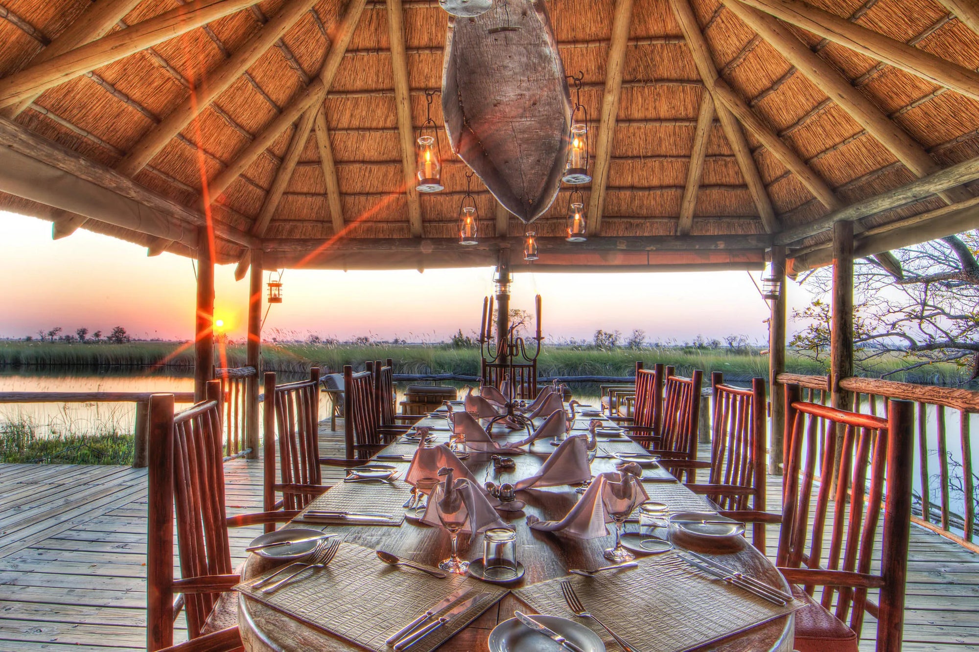 Dining Room at Camp Xakanaxa, Moremi Game Reserve, Botswana.