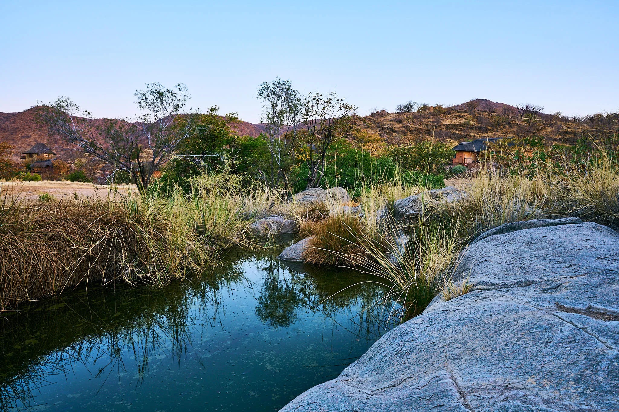 German baths at Huab Lodge, Damaraland, Namibia.