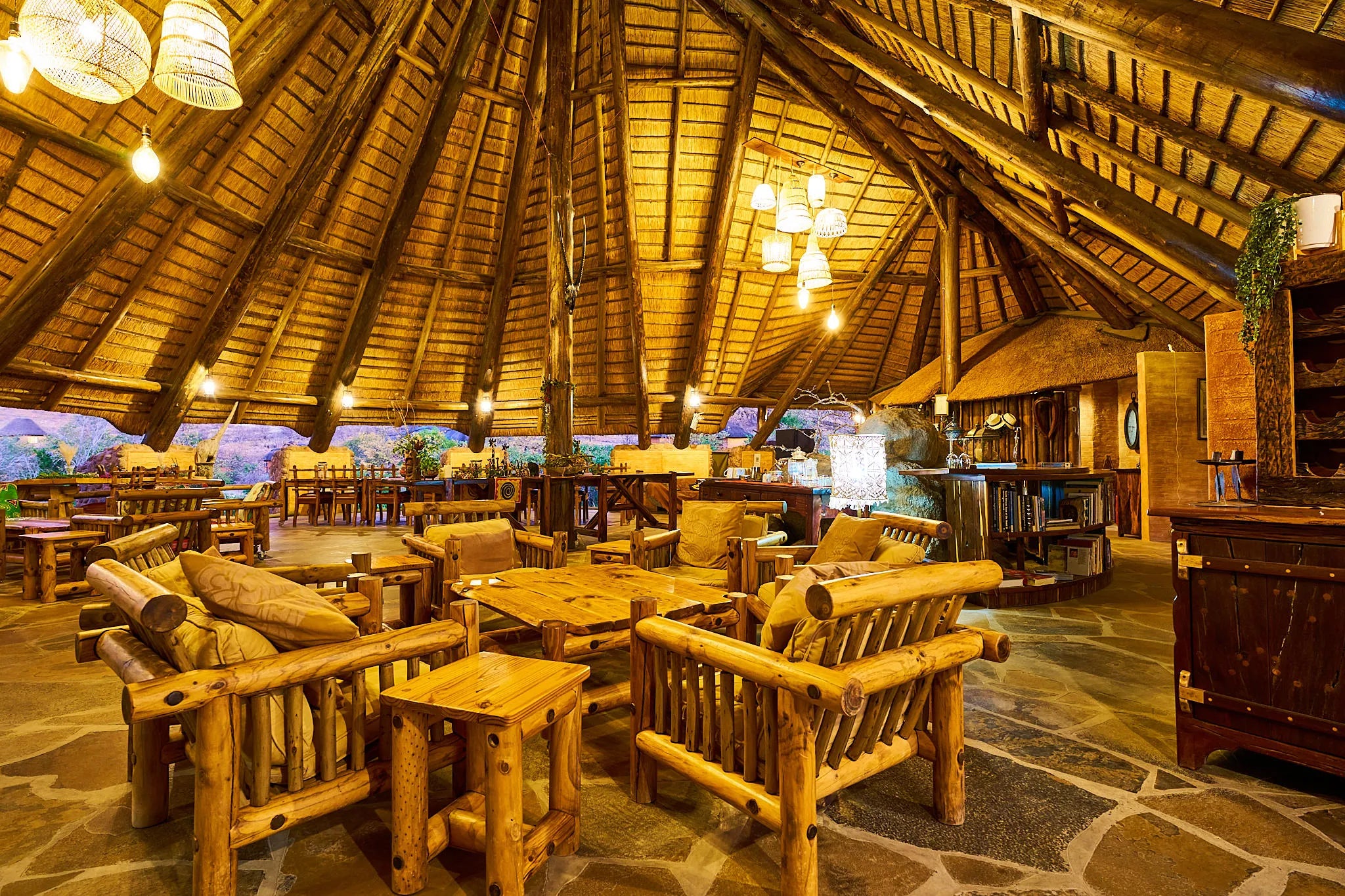 Main area at Huab Lodge, Damaraland, Namibia.