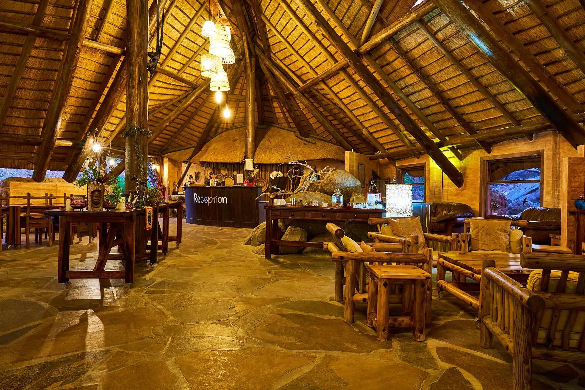 Main area at Huab Lodge, Damaraland, Namibia.