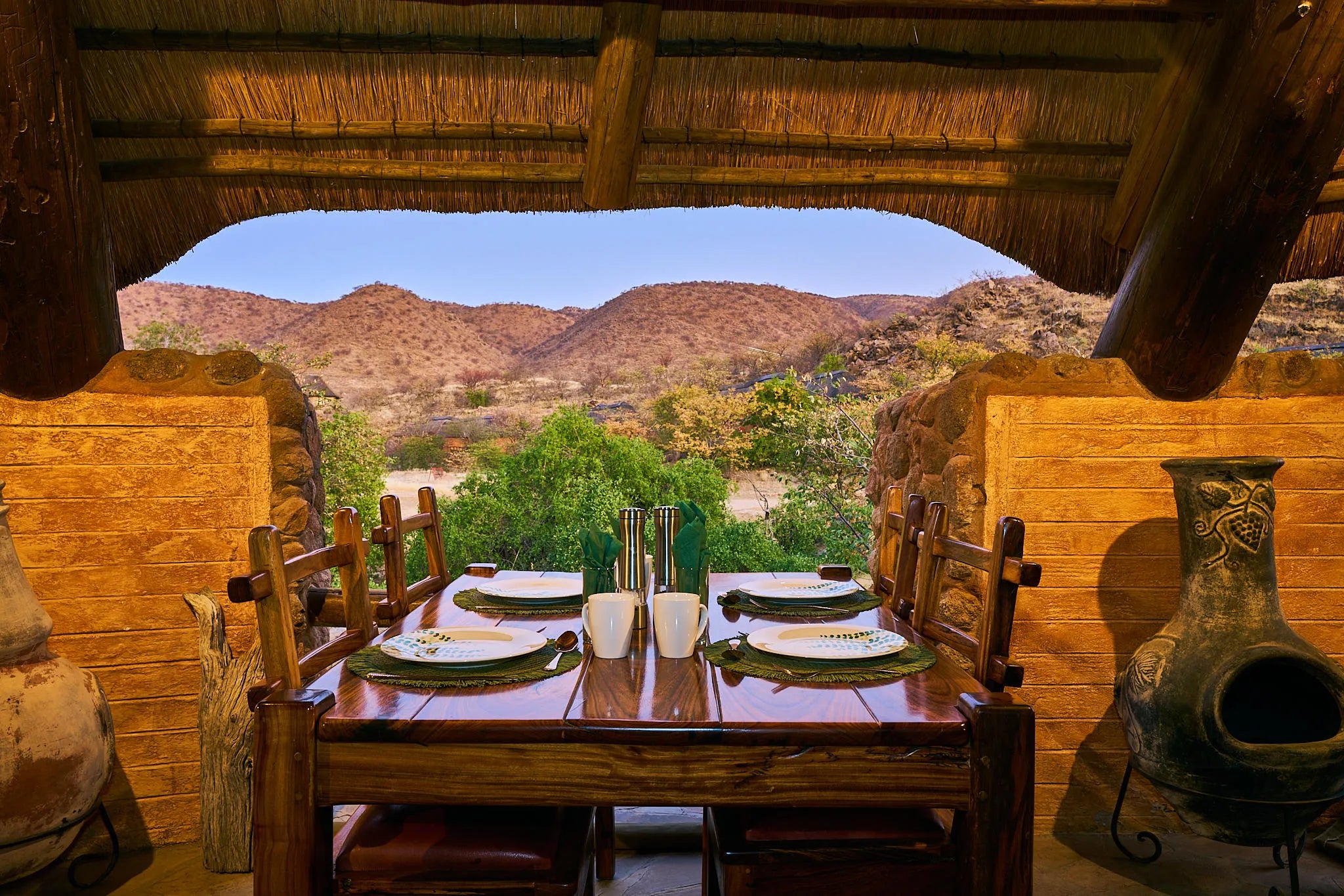 Main area at Huab Lodge, Damaraland, Namibia.
