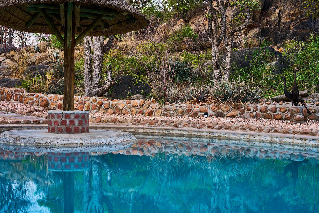 Swimming pool at Huab Lodge, Damaraland, Namibia.