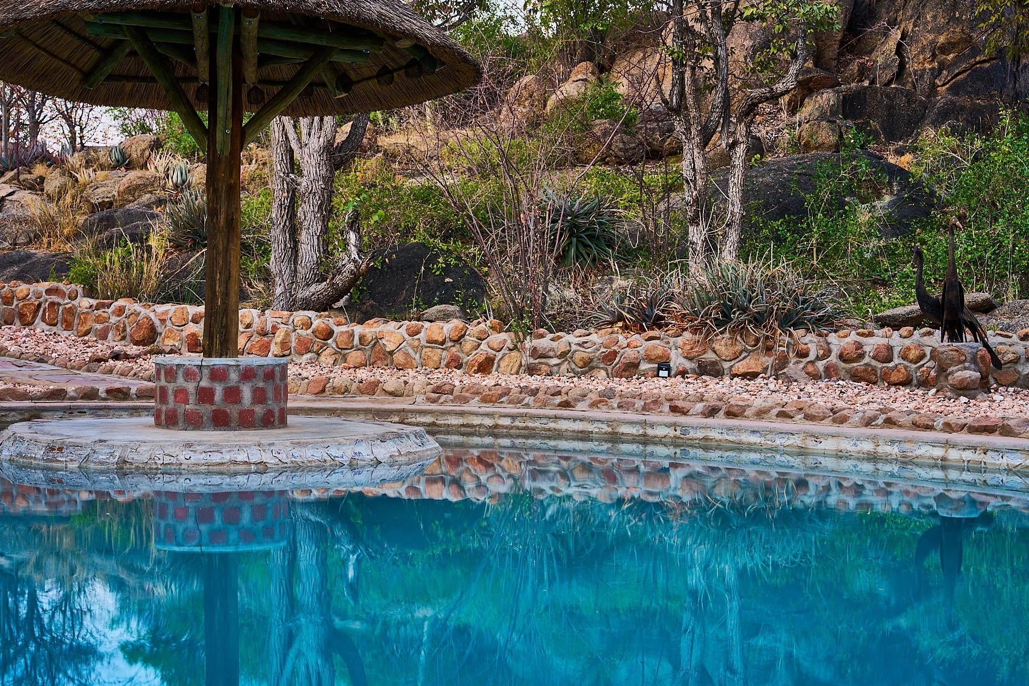 Swimming pool at Huab Lodge, Damaraland, Namibia.