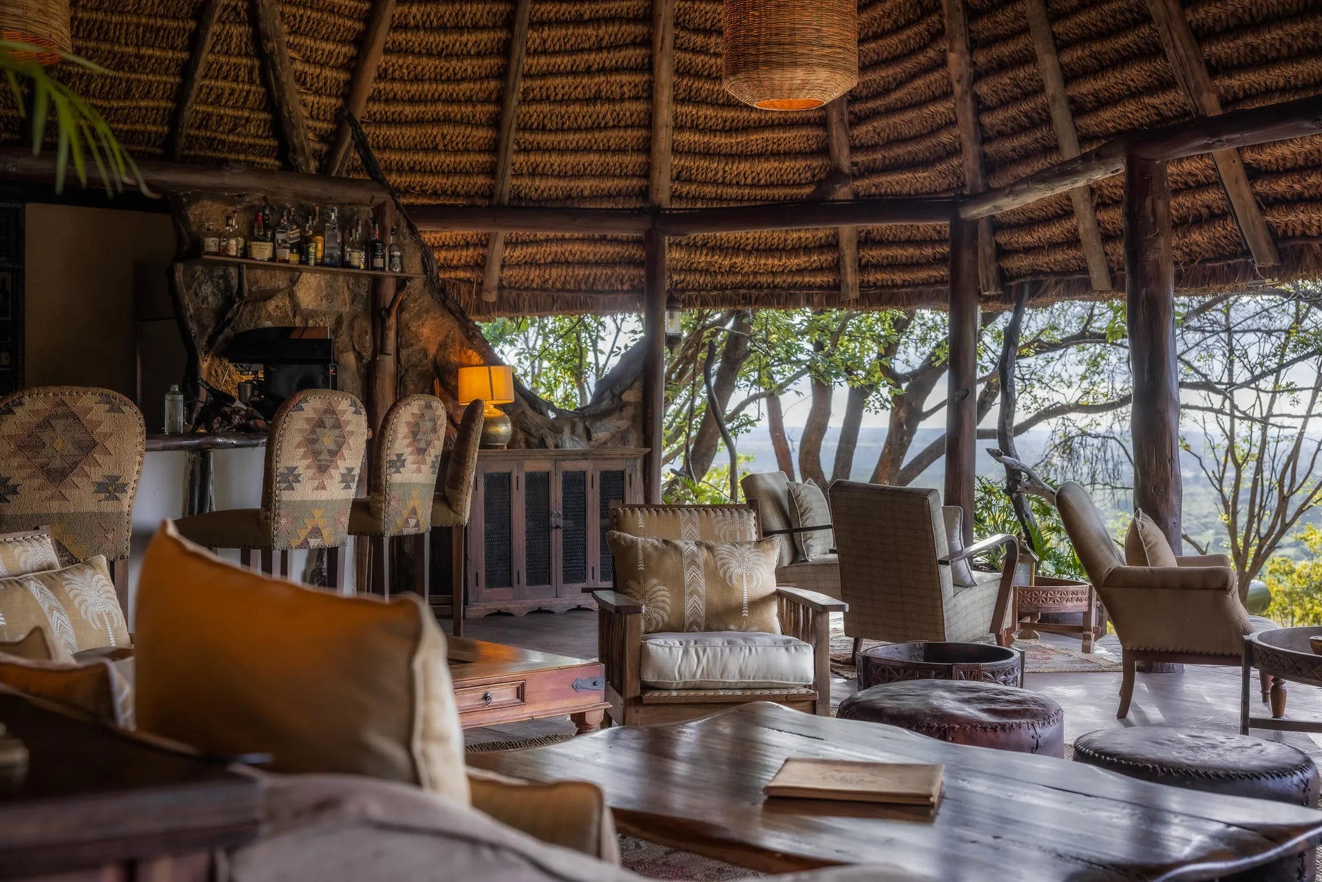Elsa’s Kopje Meru Bar Area at Elewana Elsa’s Kopje Meru, Meru National Park, Kenya.