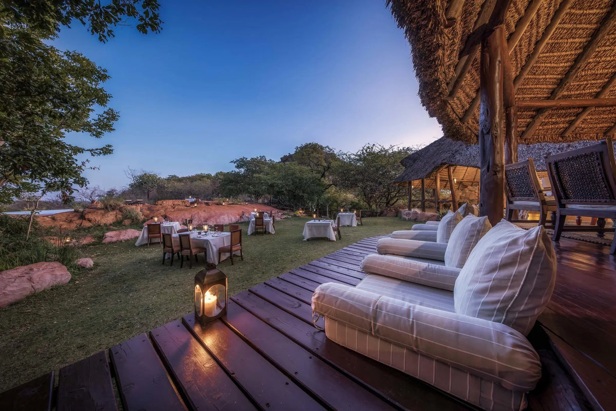 Elsa's Kopje Meru Evening Dinner at Elewana Elsa’s Kopje Meru, Meru National Park, Kenya.