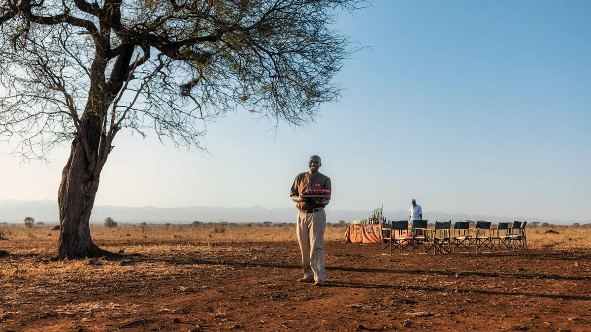Elsa's Kopje Meru Sundowner at Elewana Elsa’s Kopje Meru, Meru National Park, Kenya.