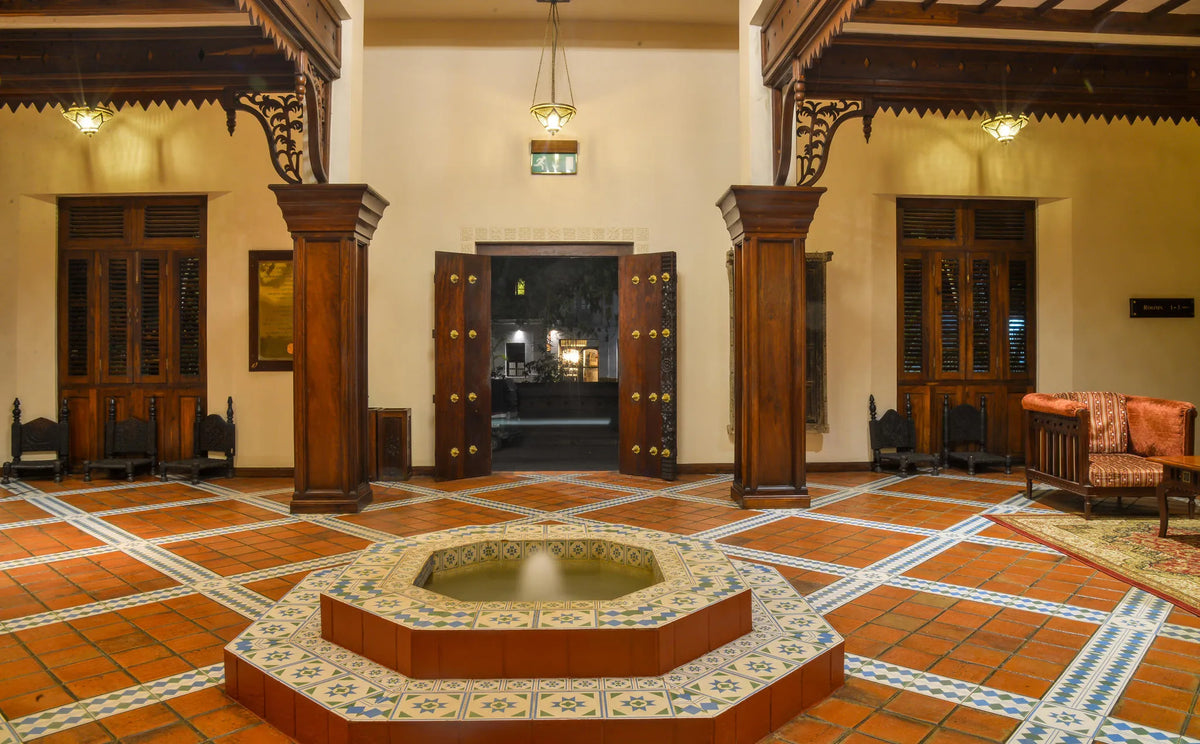 Entrance at Zanzibar Serena Hotel, Stone Town, Tanzania.