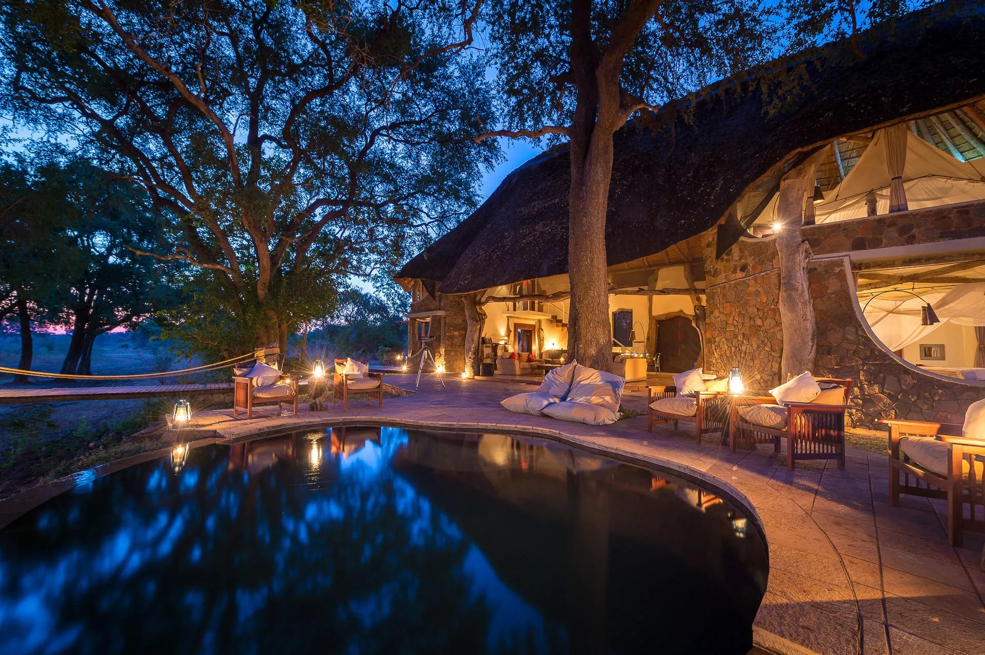 Luangwa Safari House at Luangwa Safari House, South Luangwa National Park, Zambia.