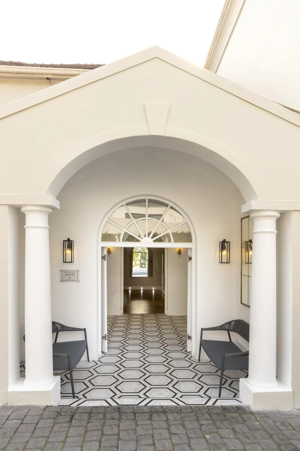 Entrance at The Clarendon Fresnaye, Cape Town, South Africa.