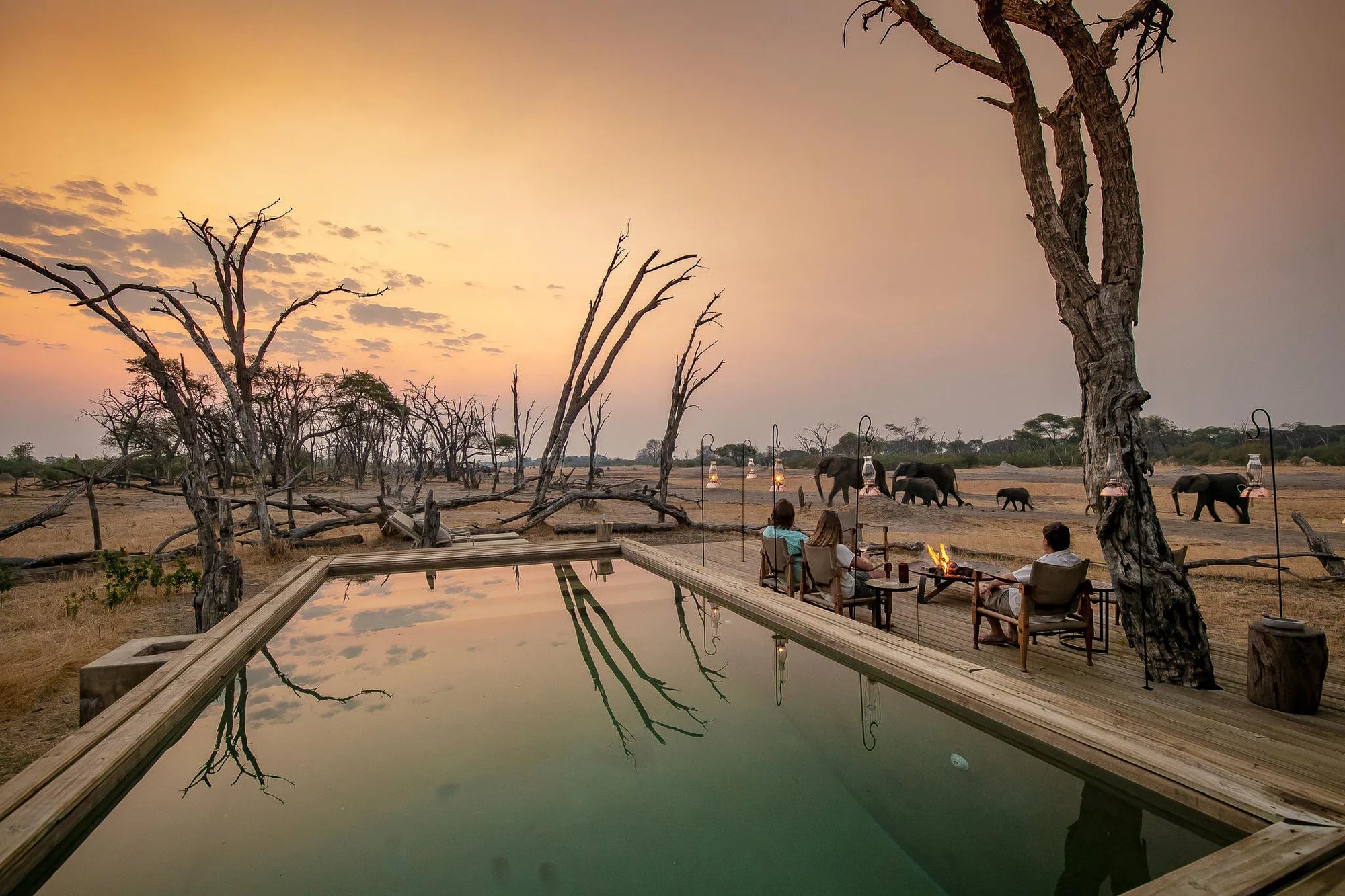 The Private Hide Swimming Pool at The Hide Safari Camp, Hwange National Park, Zimbabwe.
