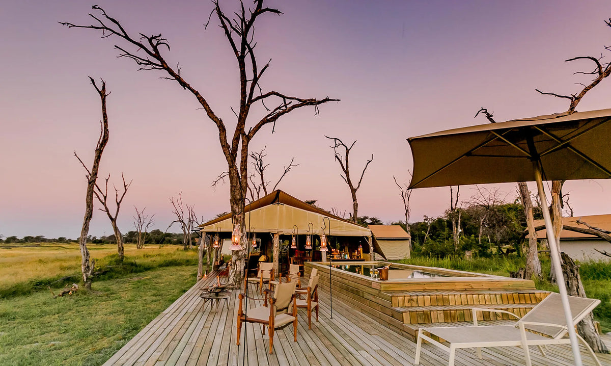 The Private Hide Deck and Pool at The Hide Safari Camp, Hwange National Park, Zimbabwe.