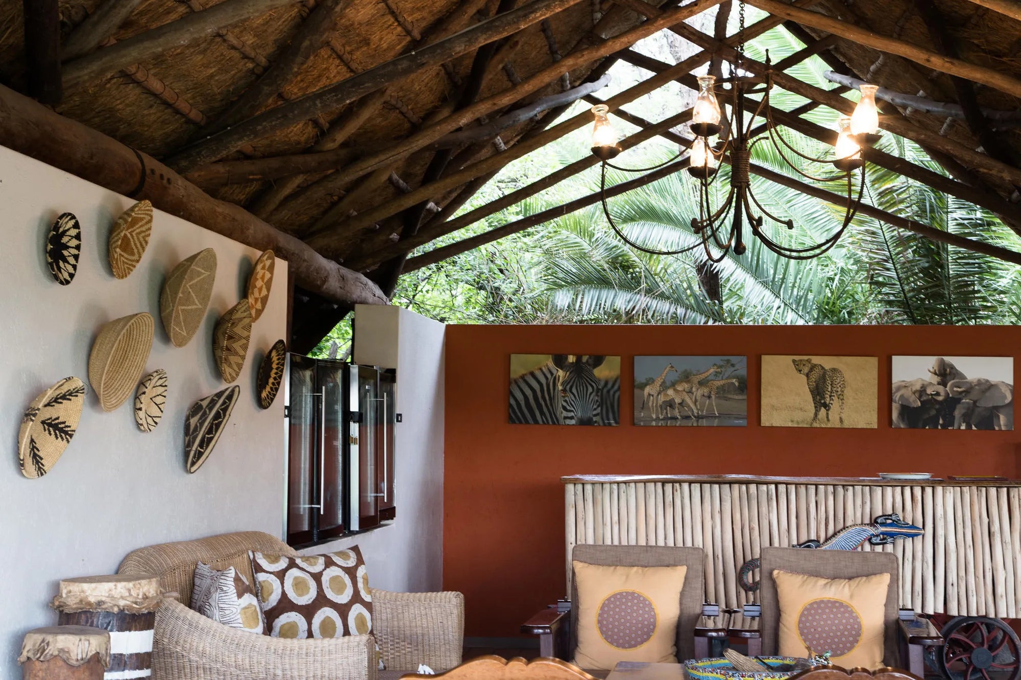The Hide Bar Area at The Hide Safari Camp, Hwange National Park, Zimbabwe.