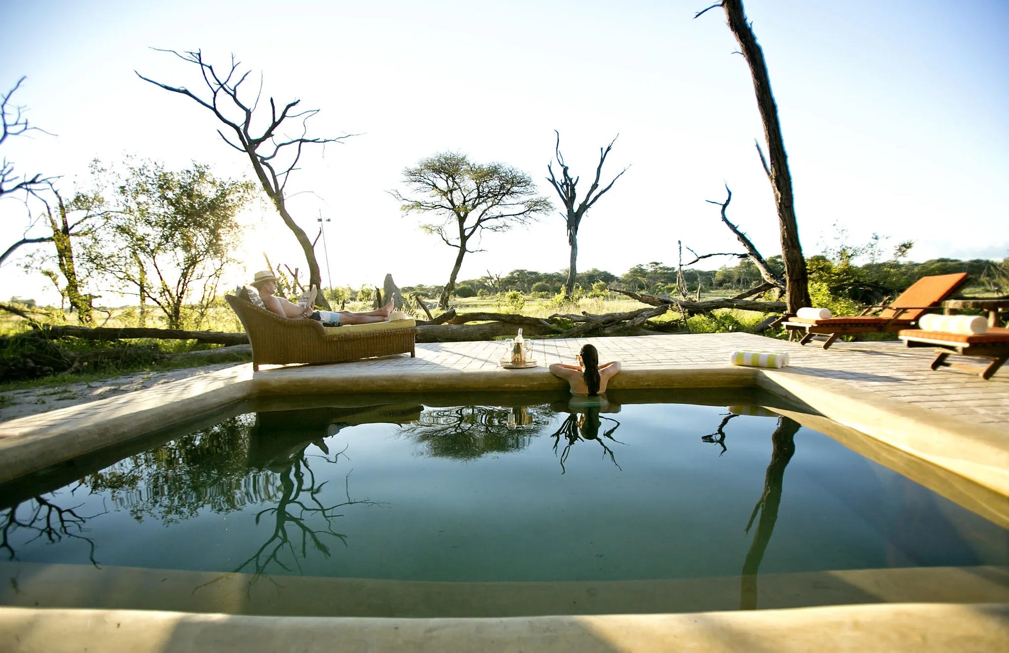 Toms Little Hide Swimming Pool at The Hide Safari Camp, Hwange National Park, Zimbabwe.