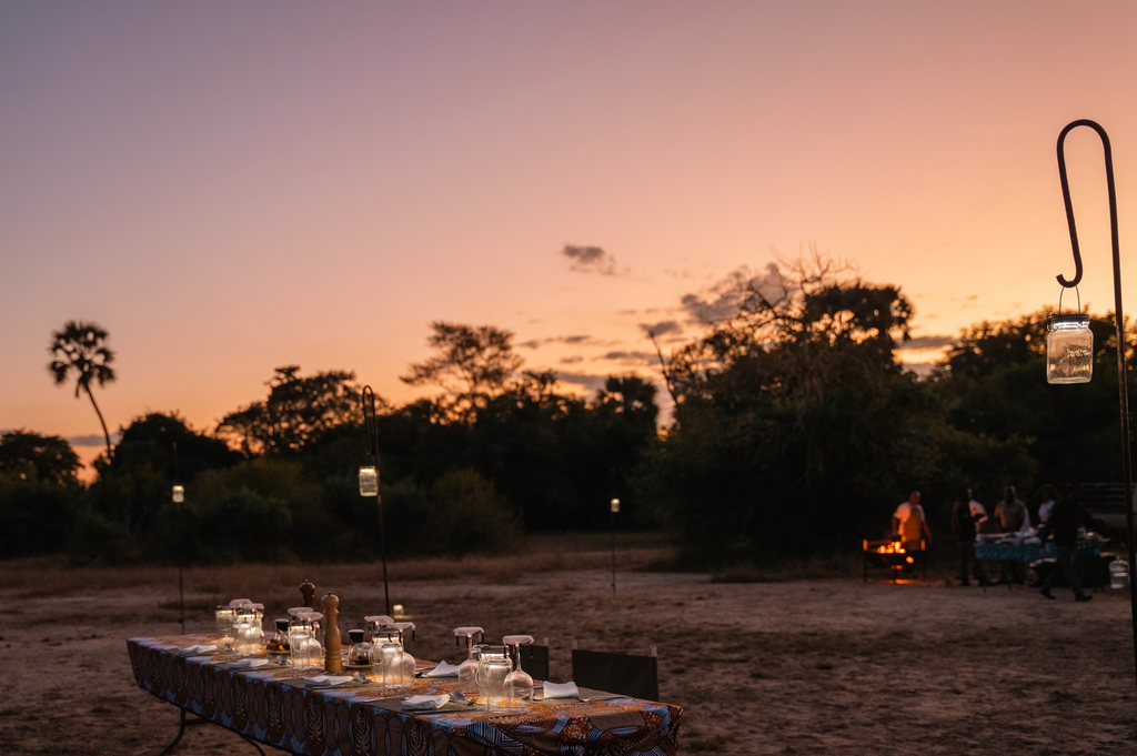 Dining at Muzimu Lodge