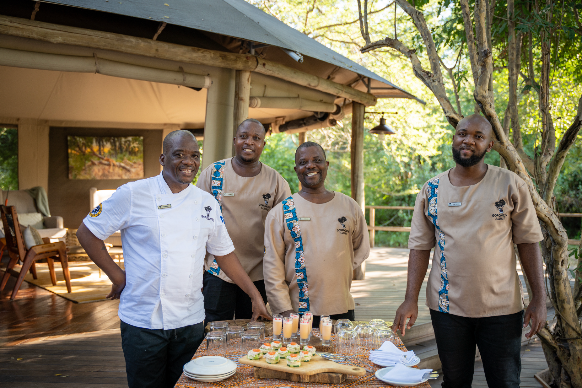 Dining at Muzimu Lodge
