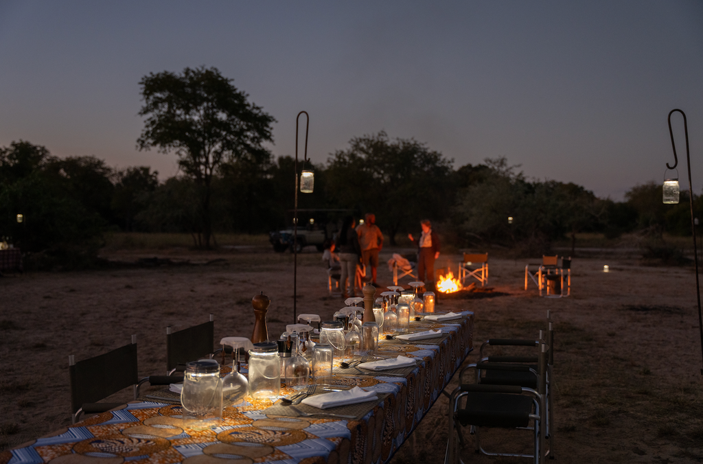 Dining at Muzimu Lodge