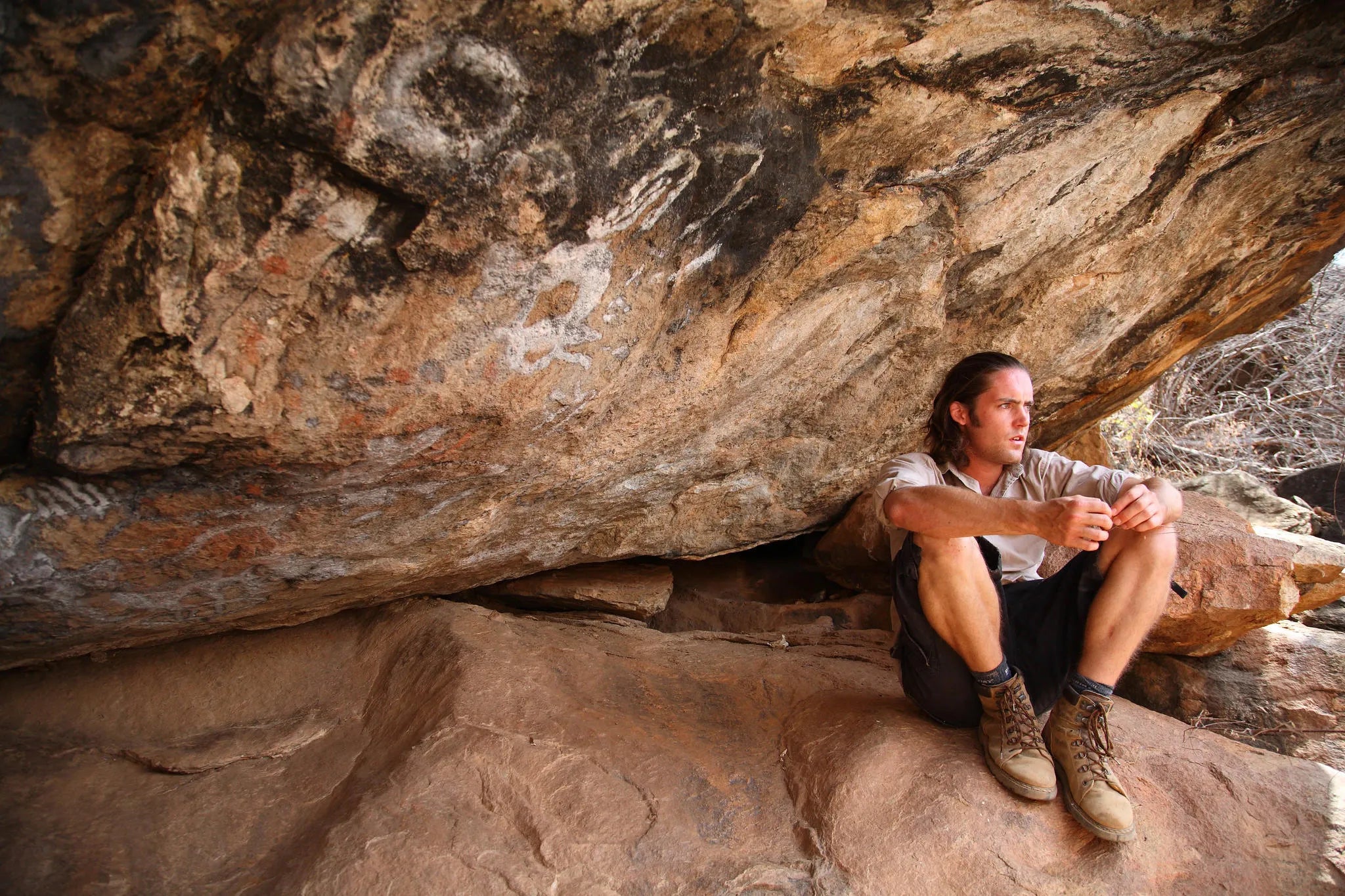 Visit to local caves featuring rock art