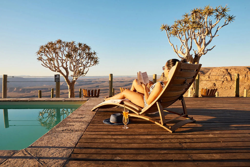 Pool Relaxing at Fish River Lodge, Fish River Canyon, Namibia.
