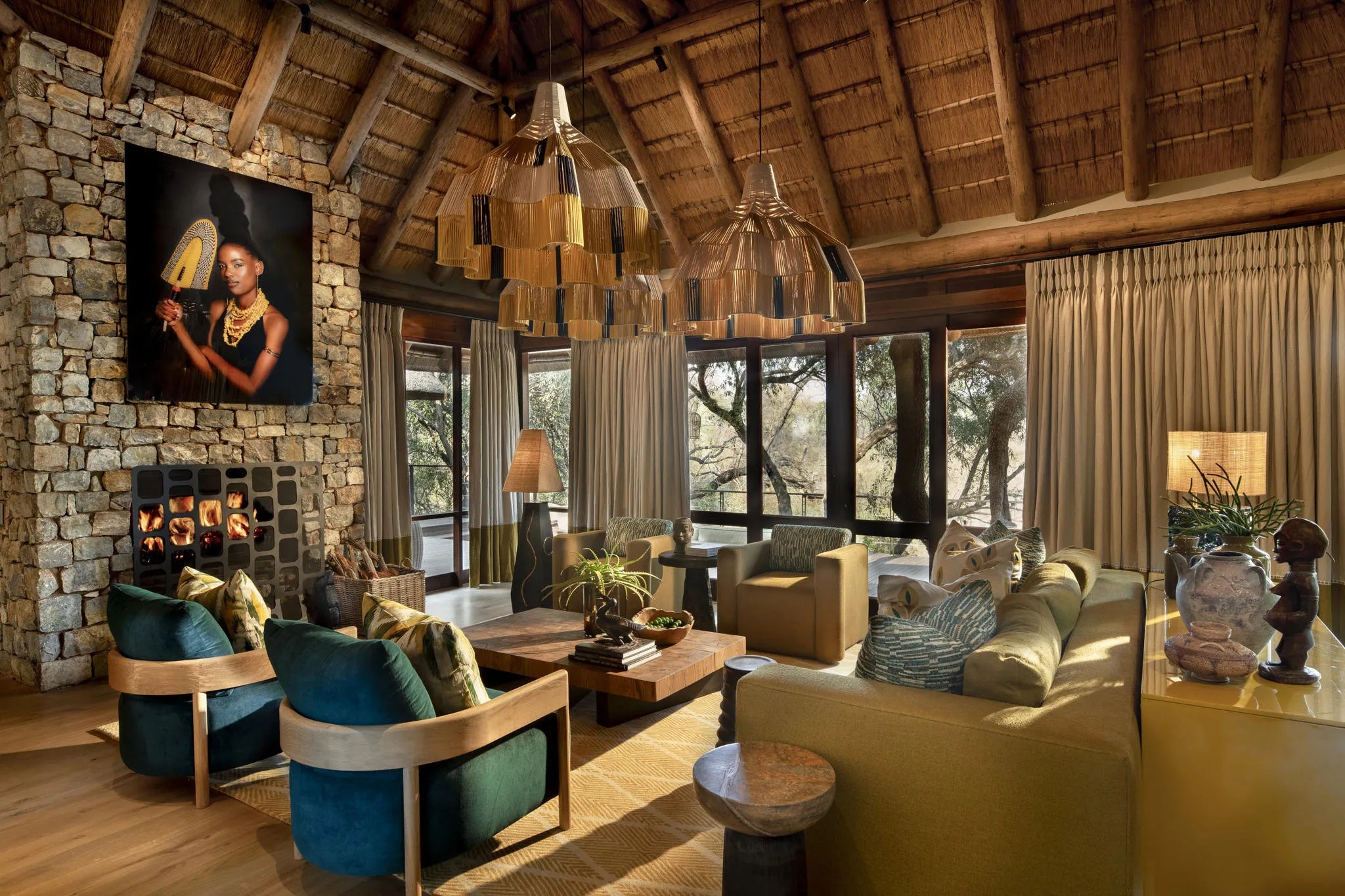Morukuru Owner's House - living room at Morukuru Owners House, Madikwe Game Reserve, South Africa.