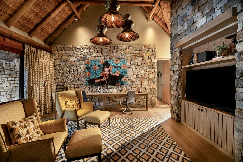 Morukuru Owner's House - TV room and library at Morukuru Owners House, Madikwe Game Reserve, South Africa.