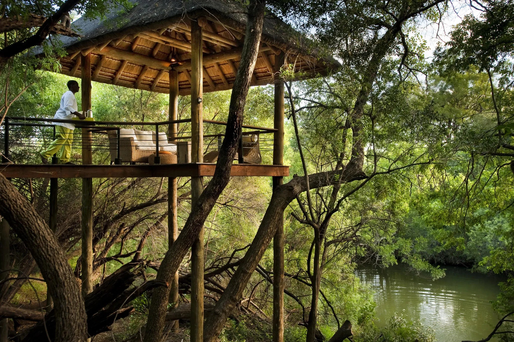 Morukuru Owner's House - sala overlooking the Marico River at Morukuru Owners House, Madikwe Game Reserve, South Africa.