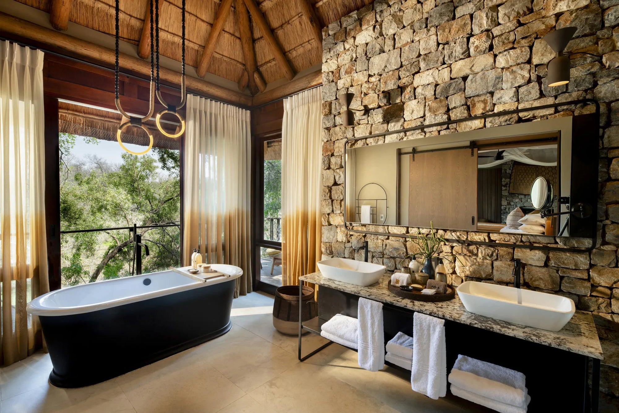 Morukuru River House - bathroom at Morukuru River House, Madikwe Game Reserve, South Africa.