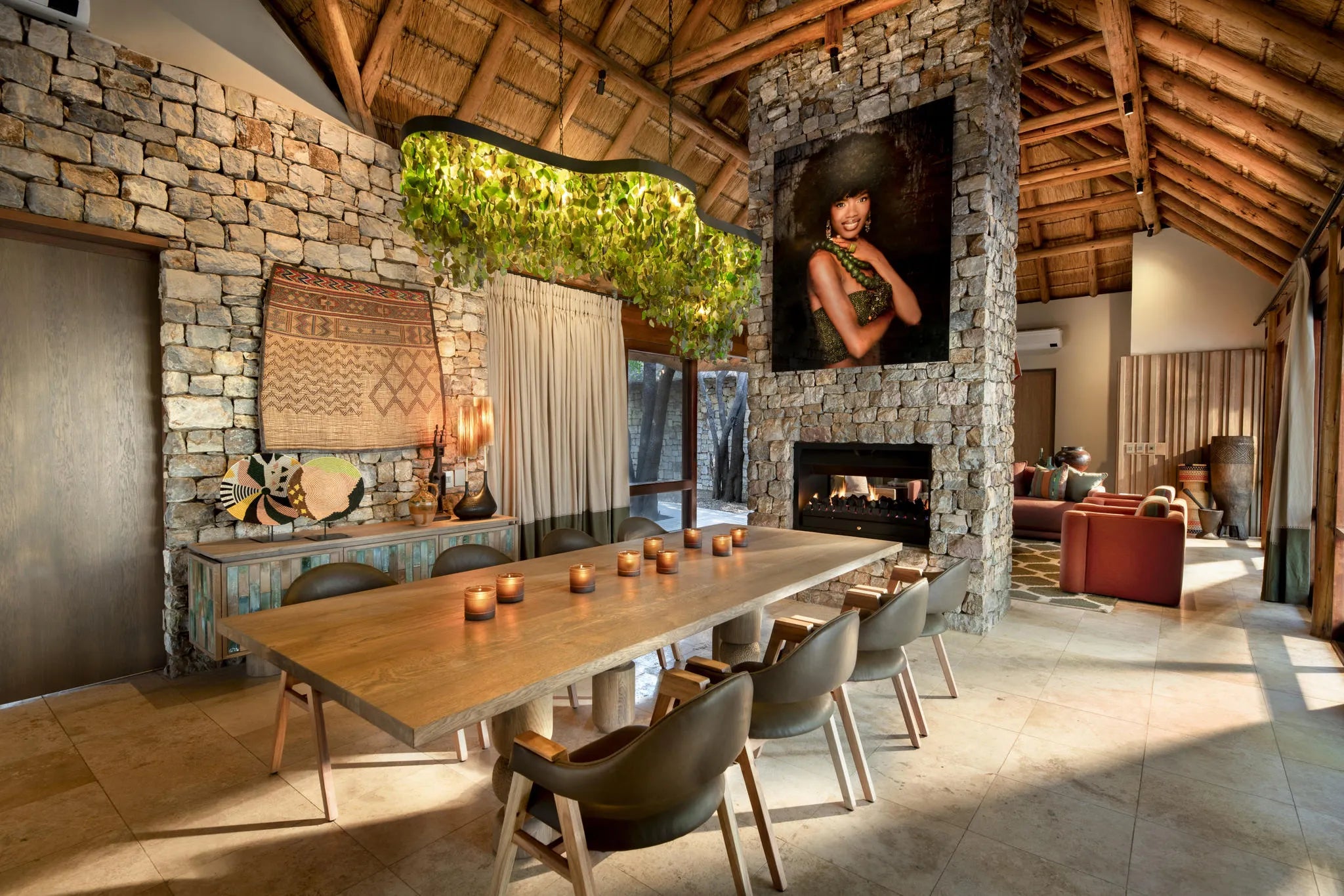 Morukuru River House - dining room at Morukuru River House, Madikwe Game Reserve, South Africa.