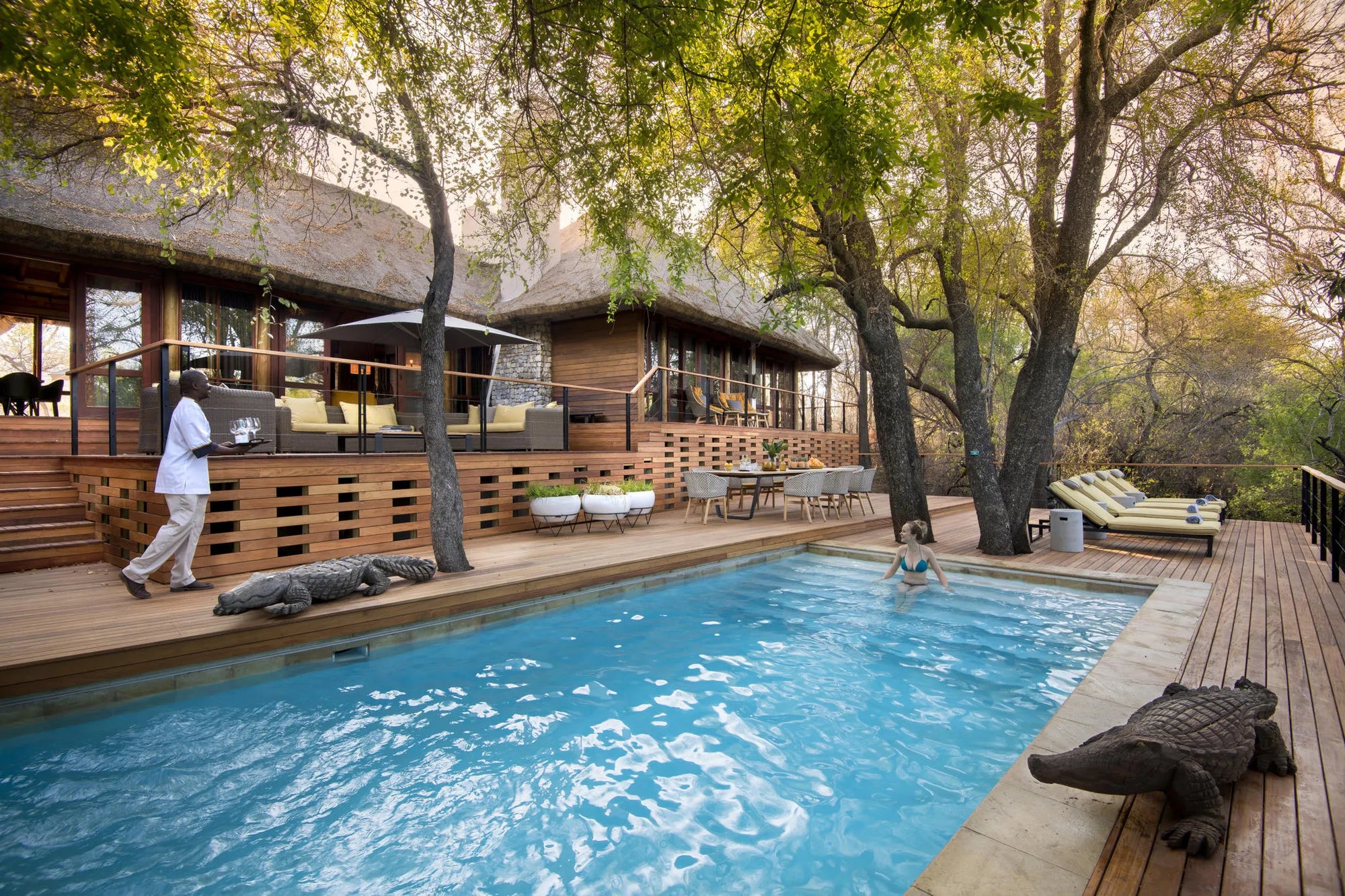 Morukuru River House at Morukuru River House, Madikwe Game Reserve, South Africa.
