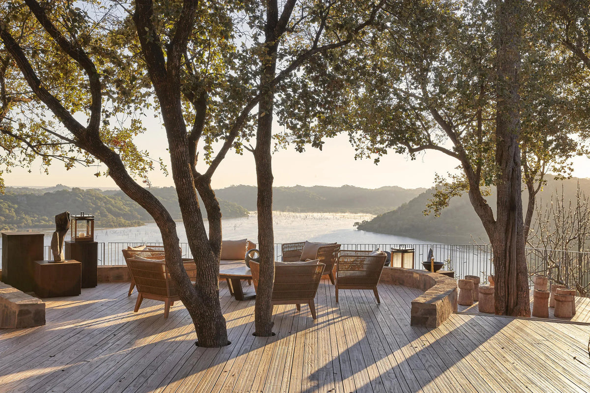 Singita Pamushana Lodge Deck at Singita Pamushana Lodge, Malilangwe Wildlife Reserve, Zimbabwe.