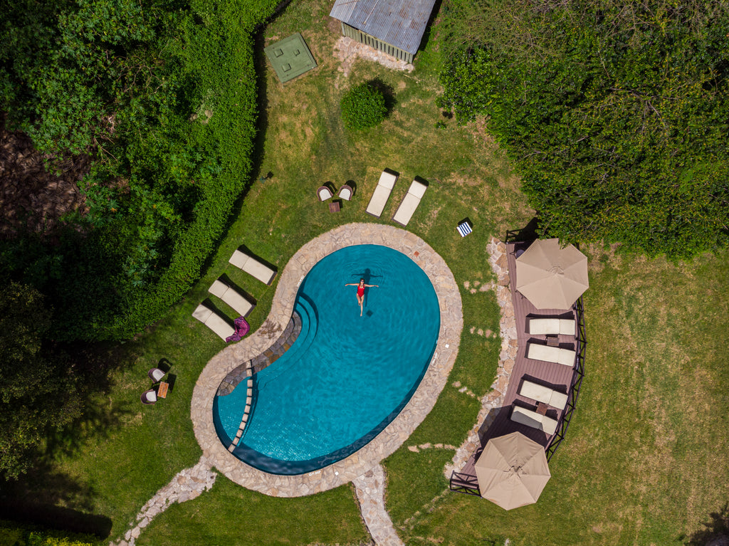 Aerial view of pool