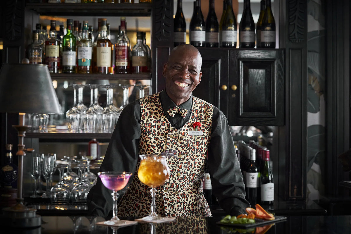 Leopard Bar Service at Twelve Apostles Hotel & Spa, Cape Town, South Africa.