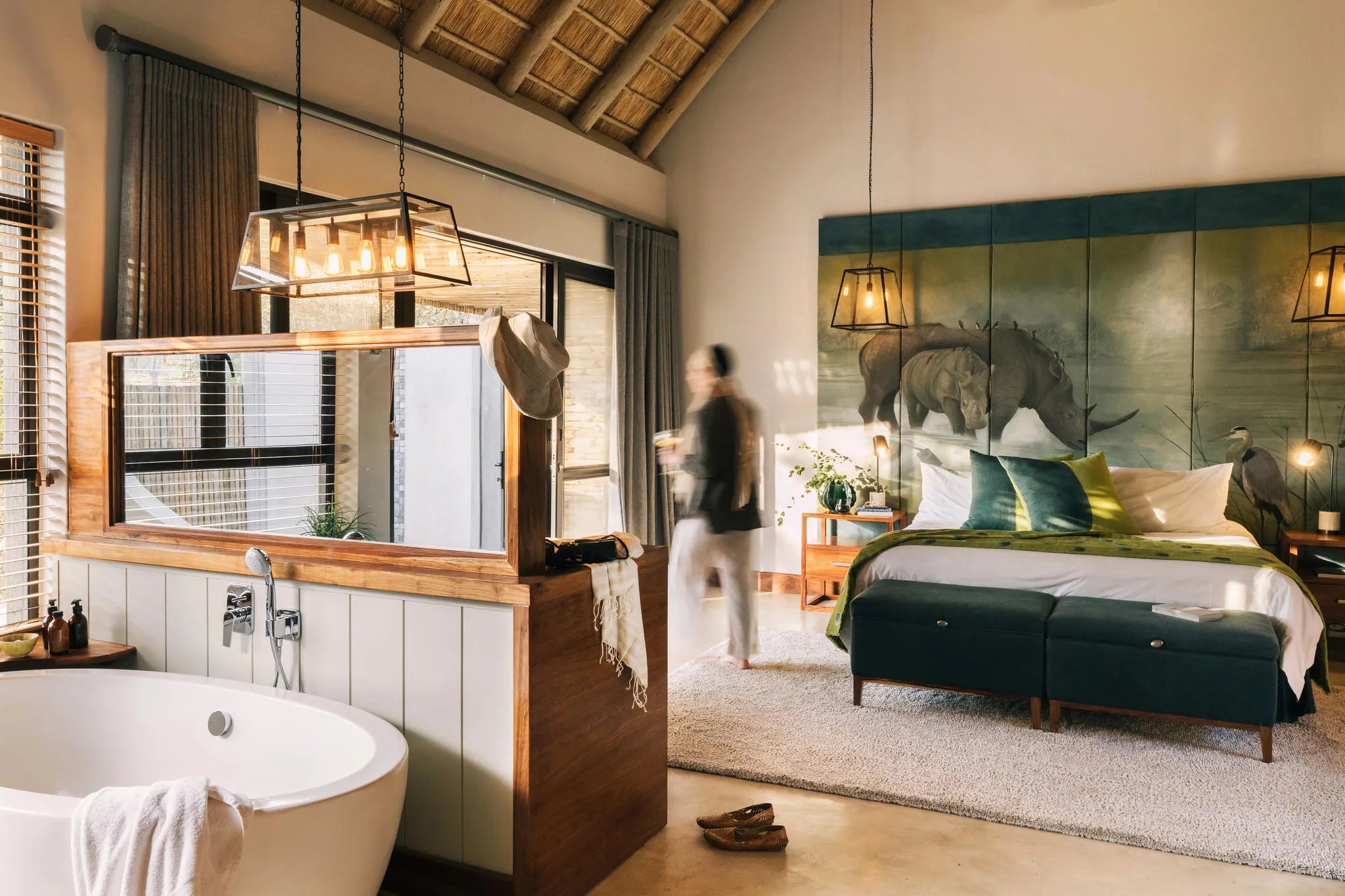 Simbavati Camp George Luxury Suite Bathroom at Simbavati Camp George, Klaserie Private Game Reserve, South Africa.