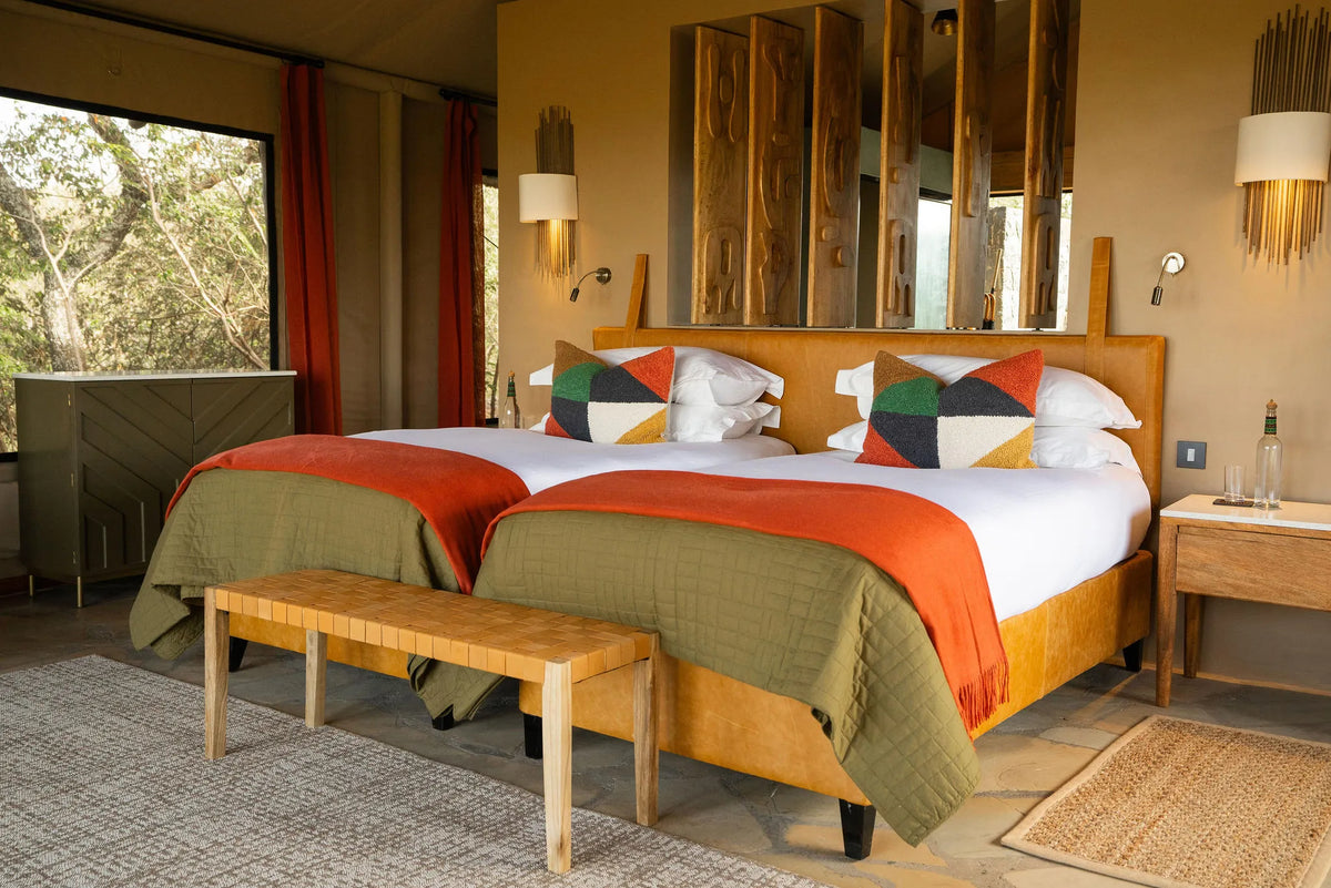 Naboisho Camp - Twin Tent Interior at Naboisho, Mara Naboisho Conservancy, Kenya.