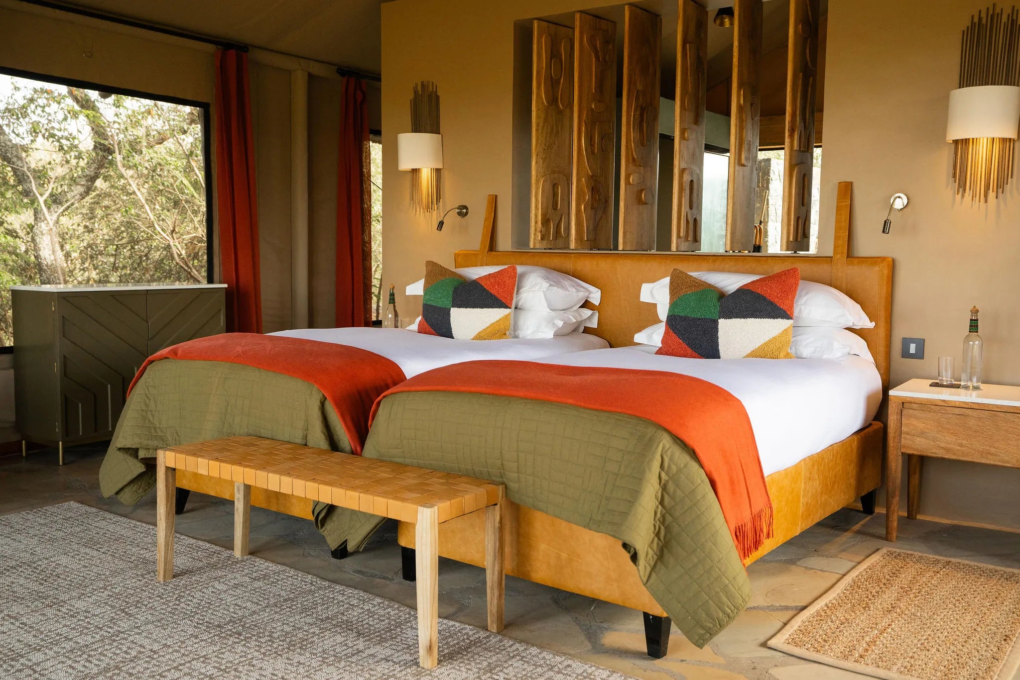 Naboisho Camp - Twin Tent Interior at Naboisho, Mara Naboisho Conservancy, Kenya.