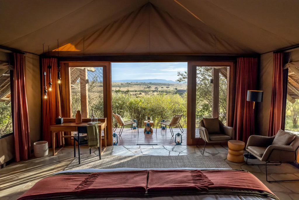 Naboisho Camp - Double Tent Interior at Naboisho, Mara Naboisho Conservancy, Kenya.