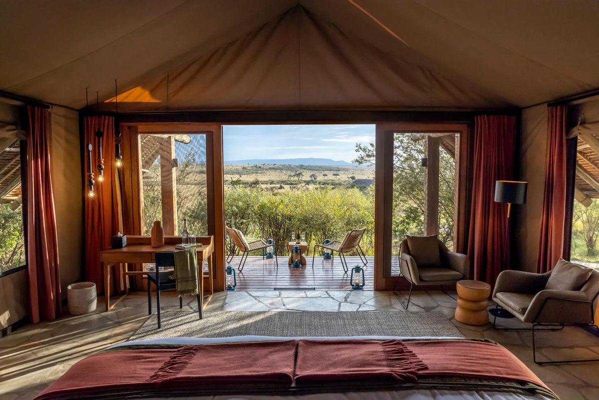 Naboisho Camp - Double Tent Interior at Naboisho, Mara Naboisho Conservancy, Kenya.