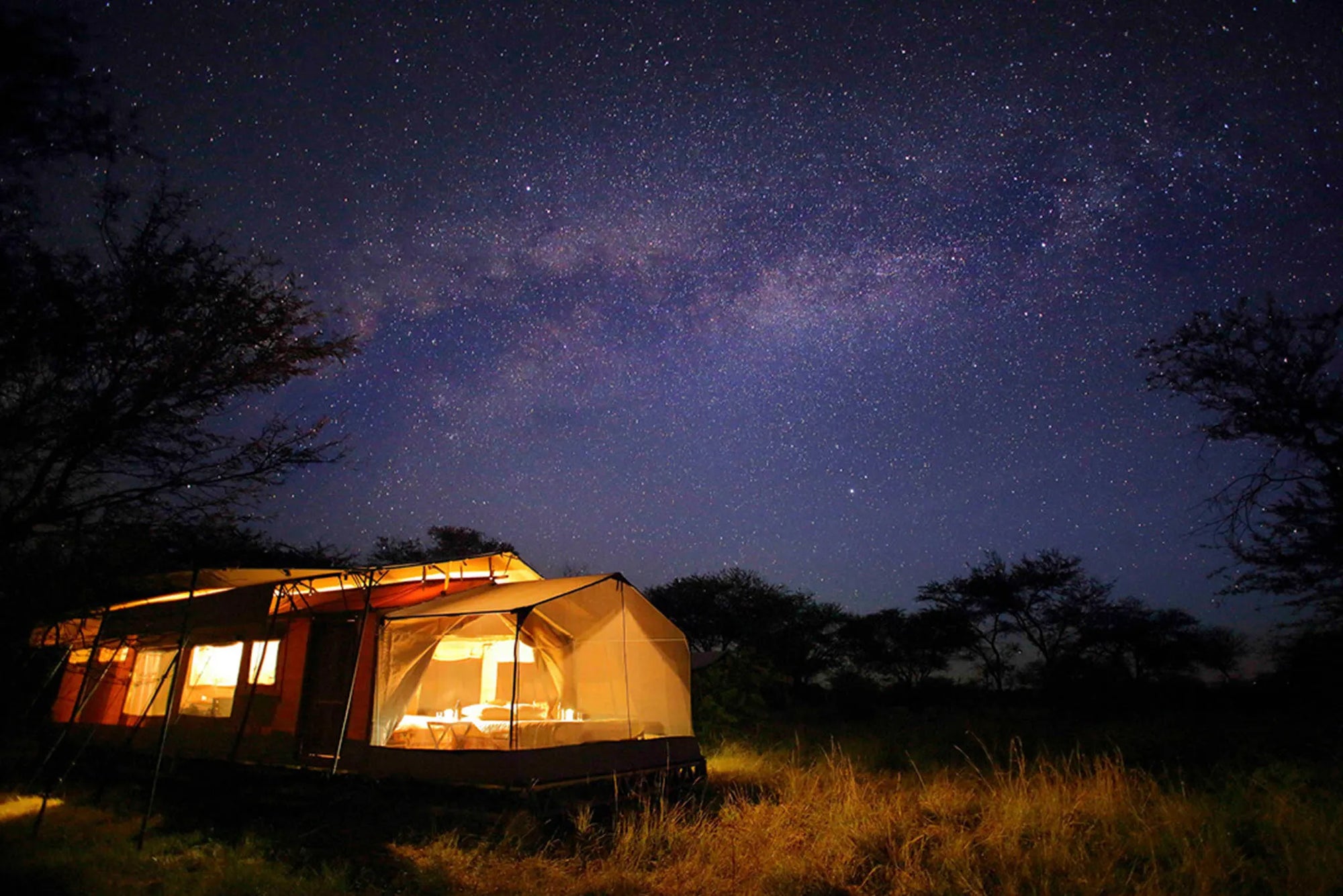 Olakira Camp - Watching the milky way at night from the stargazing tent at Olakira Migration Camp - South (Dec - Mar), Ndu...
