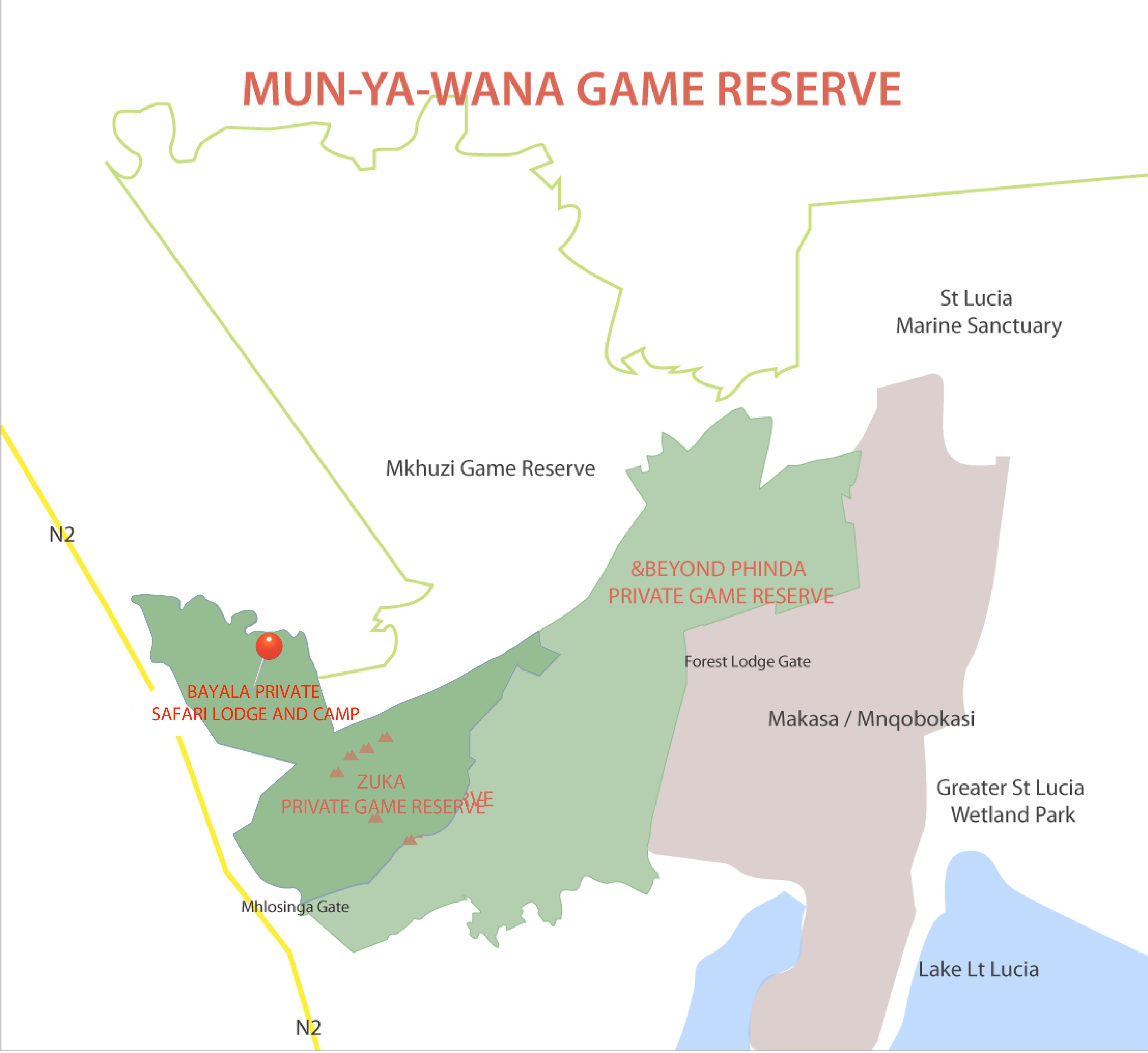 Map of the Mun-Ya-Wana Conservancy